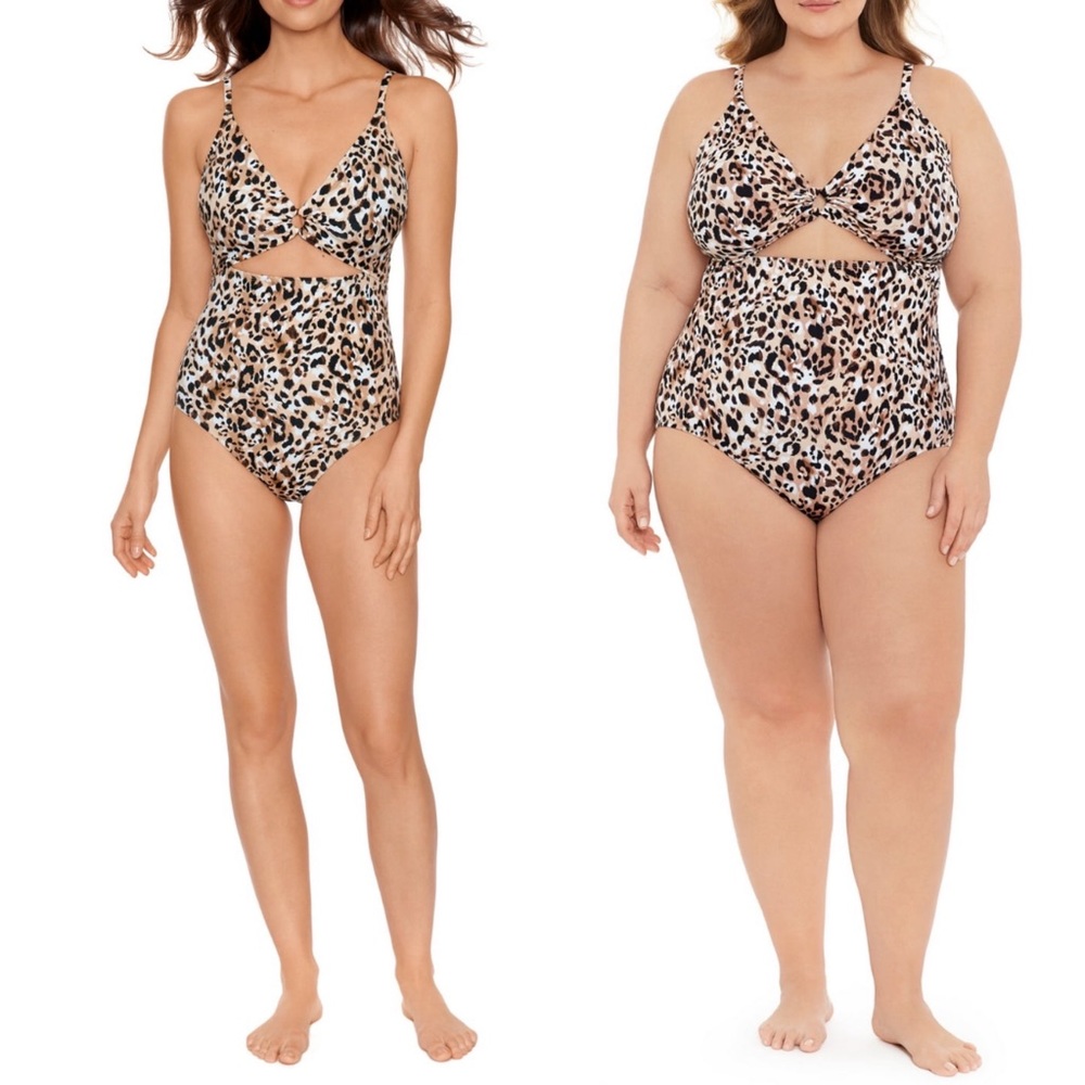 Cheetah Cut Out One Piece Swimsuit